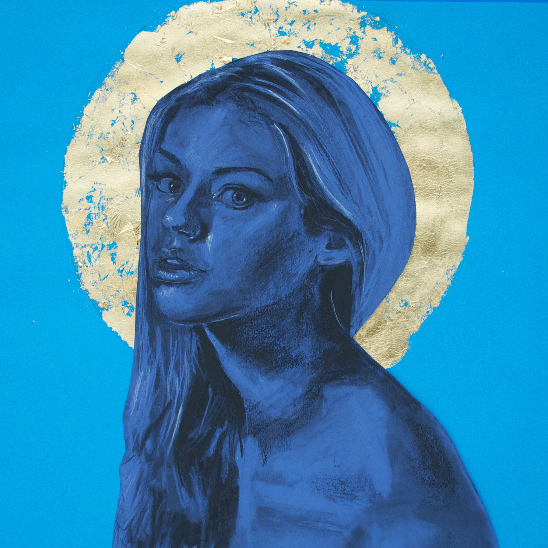 Alaina-Johnson-Orthodox-Charcoal-Portrait-on-Blue-paper-and-Gold-leaf-copy